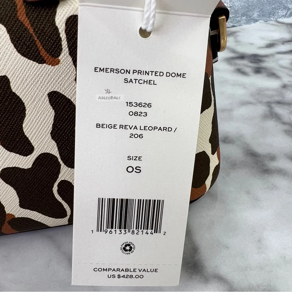 Tory Burch Emerson Printed Dome Satchel Crossbody In Leopard Print